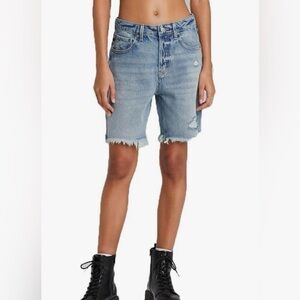 wild fable Light Wash Distressed Denim Bermuda Shorts